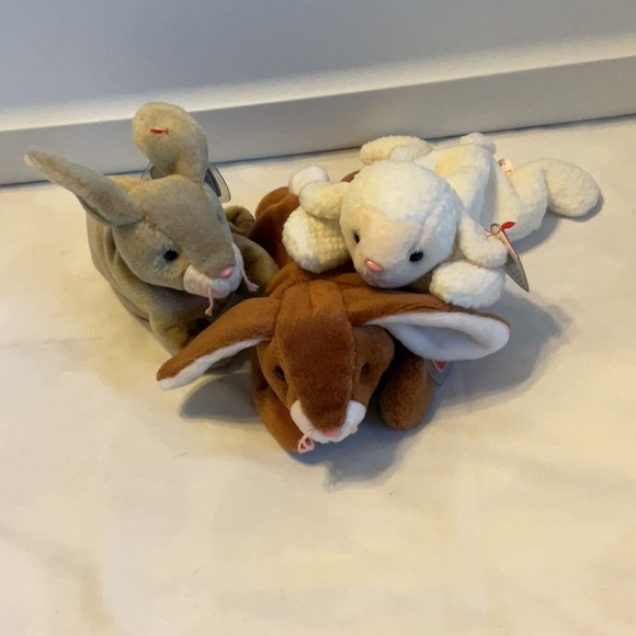 Ty Easter 🐣  Collection of beanie babies lamb 🐑 & bunny rabbits 🐇 set - Picture 2 of 7